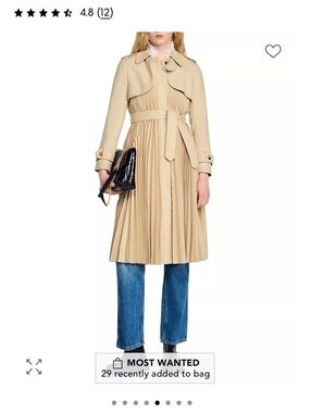 Sandro pleated trench XS